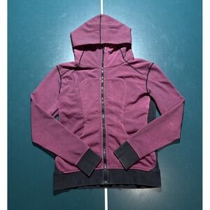 Lululemon Scuba‎ Full Zip Hoodie Size 6 Heathered Plum Raspberry OG Jacket